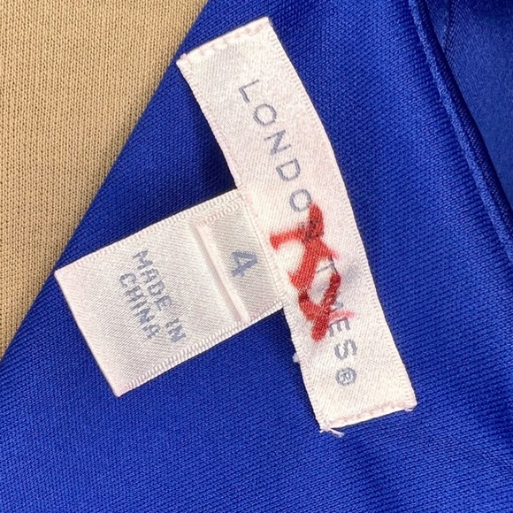 London Times Royal Blue Layered Bodycon Cocktail Dress - Picture 6 of 7